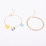 Beaded Flower Alloy Layer Anklets - Stationery Pal