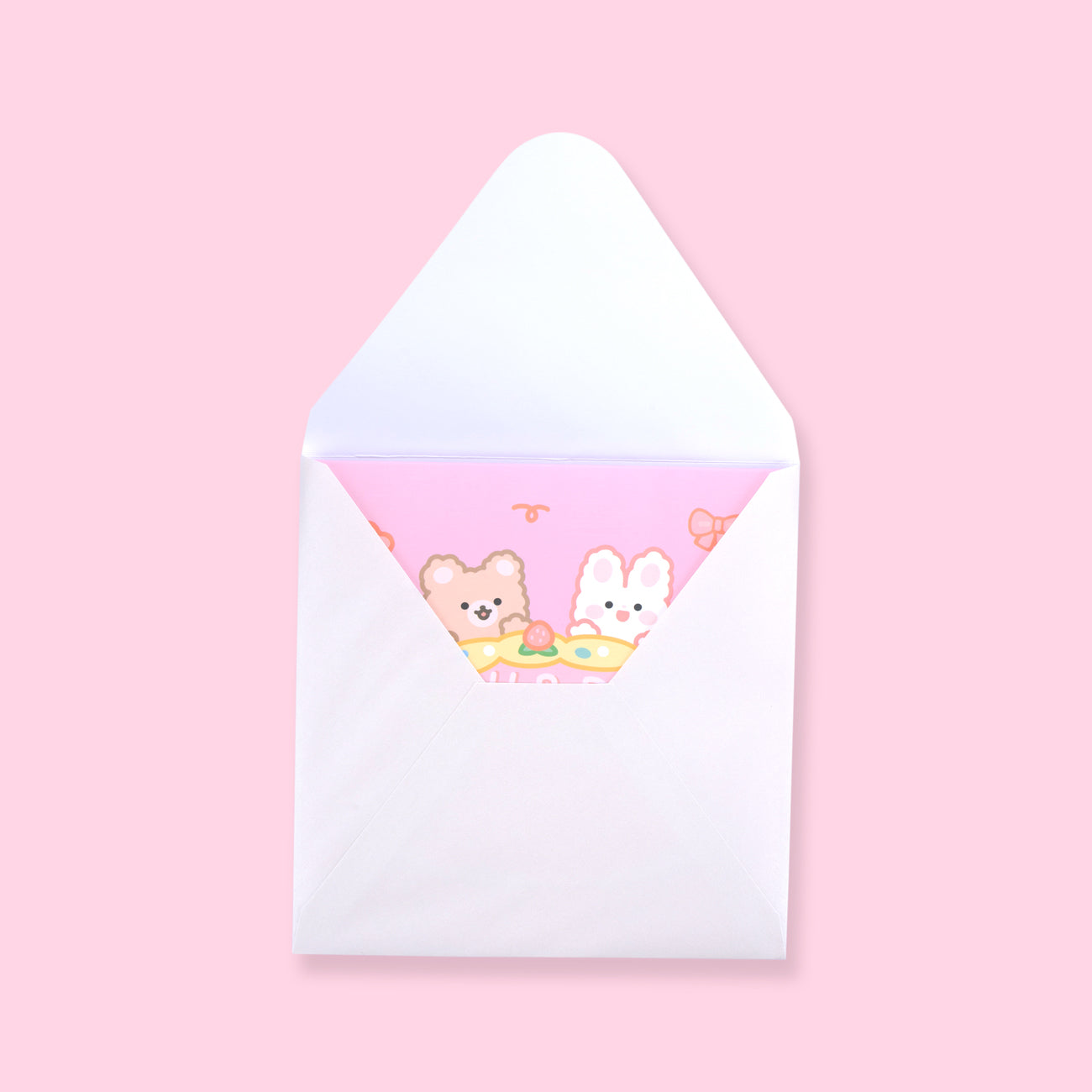 Bear & Bunny 3D Birthday Greeting Card - Pink