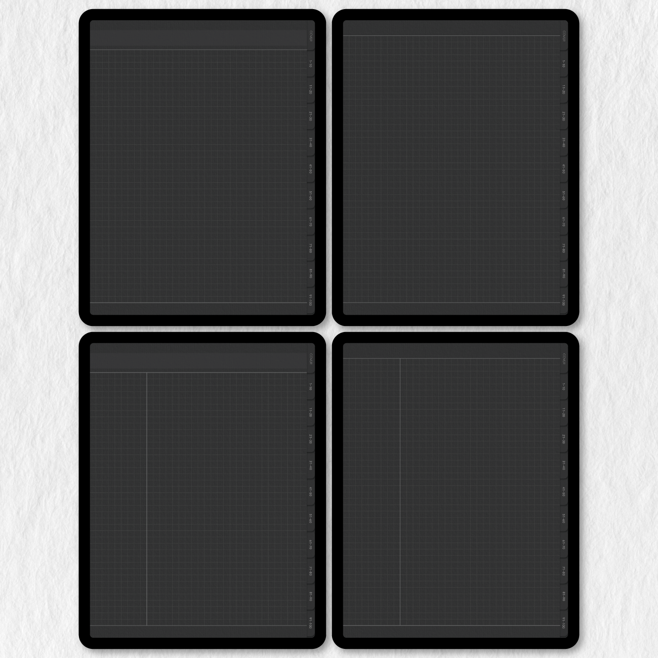 Cuaderno digital de papel negro para notabilidad de Goodnotes