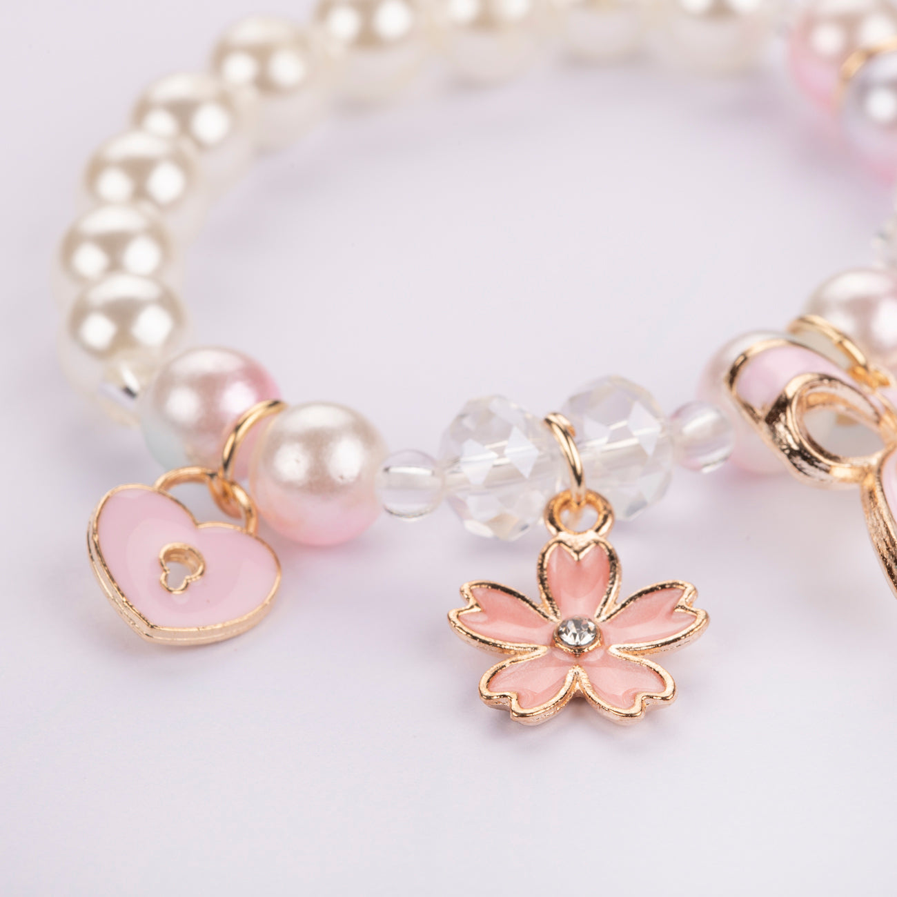 Cute Faux Pearl & Heart & Flower & Expression & Eye & Star Beaded Bracelet  For Women For Daily Decoration