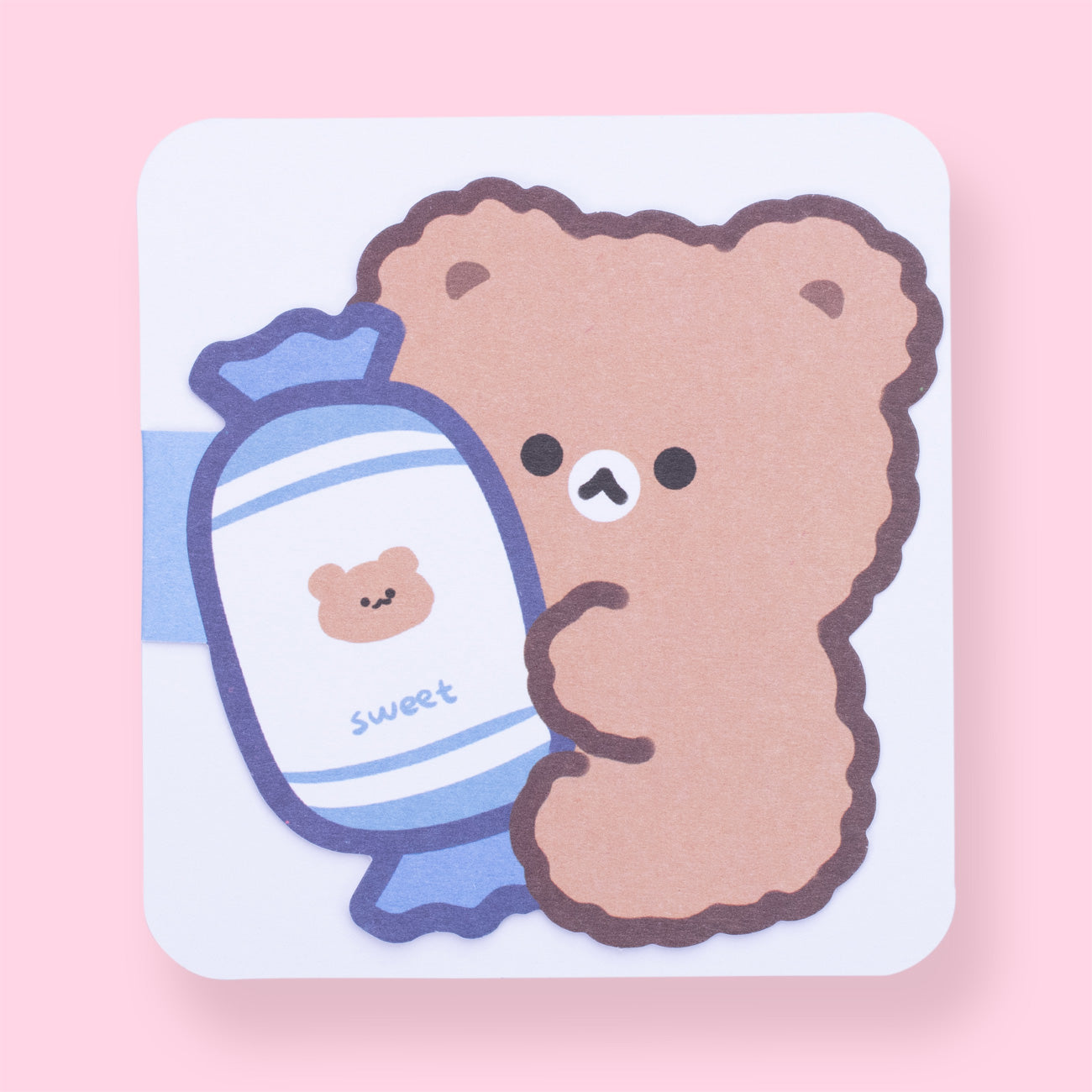 Cartoon Character Greeting Card With Envelope - Candy Bear