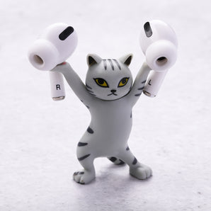 Cat AirPods Holder - Gray - Stationery Pal