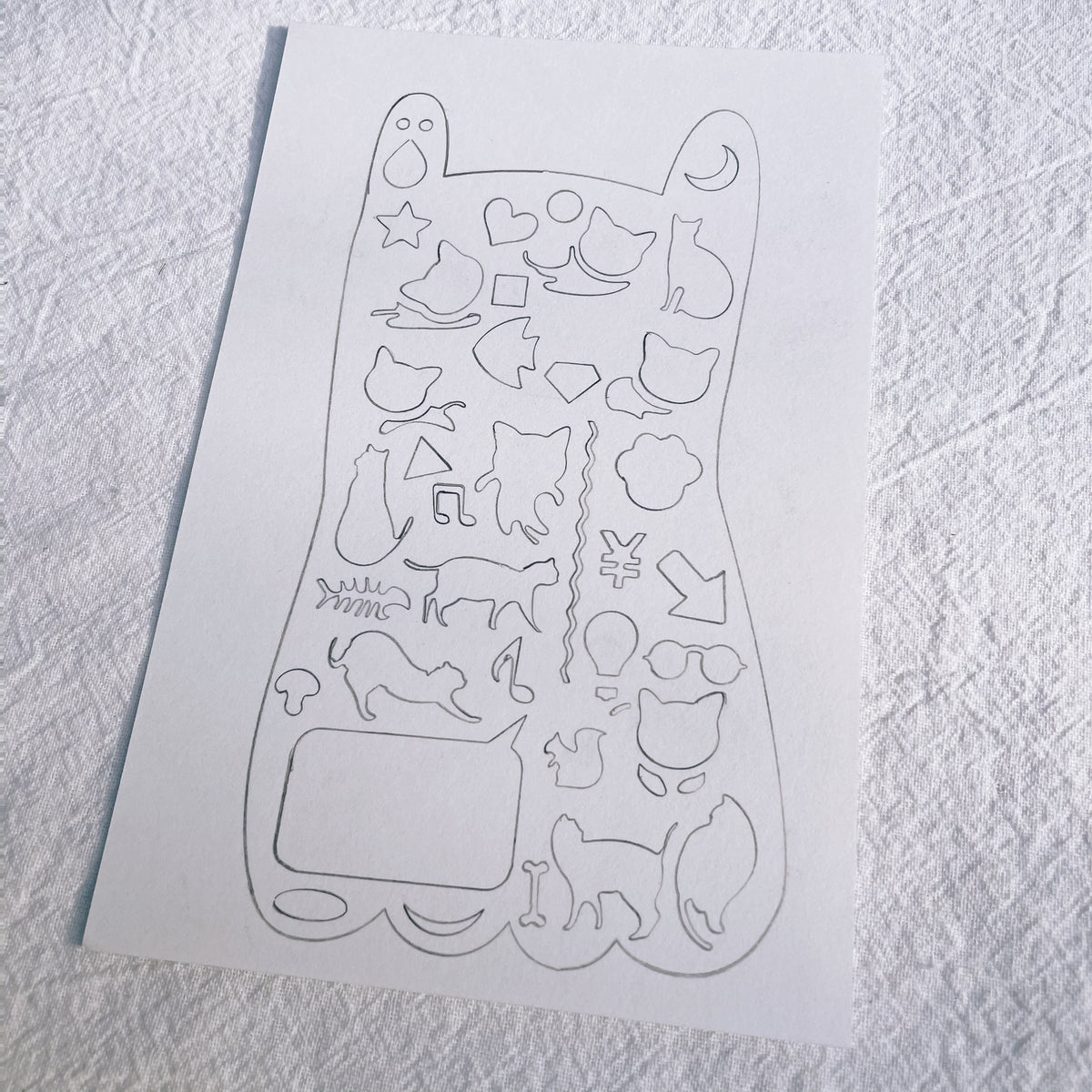 Cat Drawing Stencil Metal Ruler – Stationery Pal