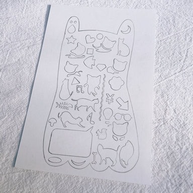 Cat Drawing Stencil Metal Ruler