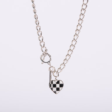 Checkerboard Heart Pendent