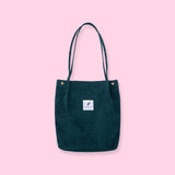 Corduroy Tote Bag - Green - Stationery Pal