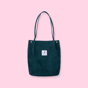 Corduroy Tote Bag - Green - Stationery Pal