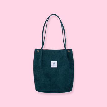 Corduroy Tote Bag - Green - Stationery Pal