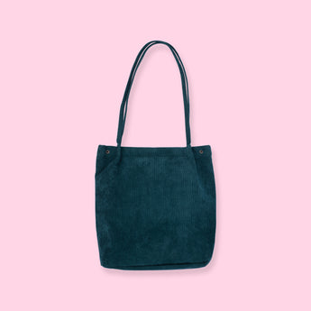 Corduroy Tote Bag - Green - Stationery Pal