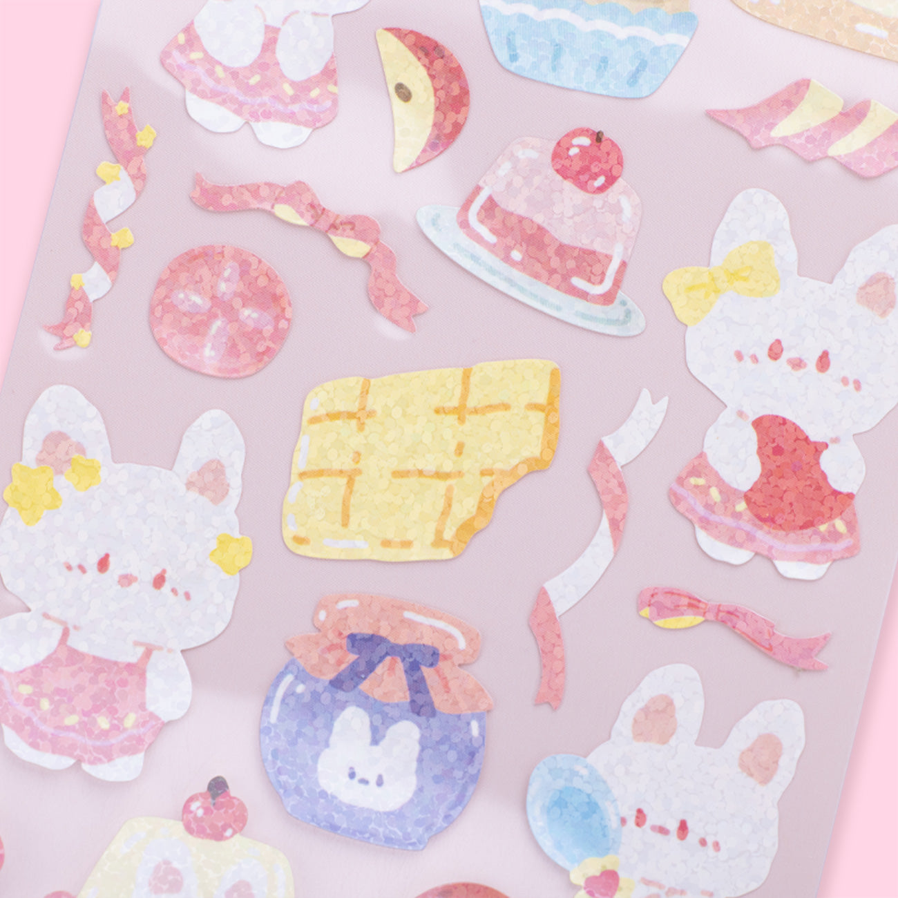 Cute Bunny Stickers - Pink