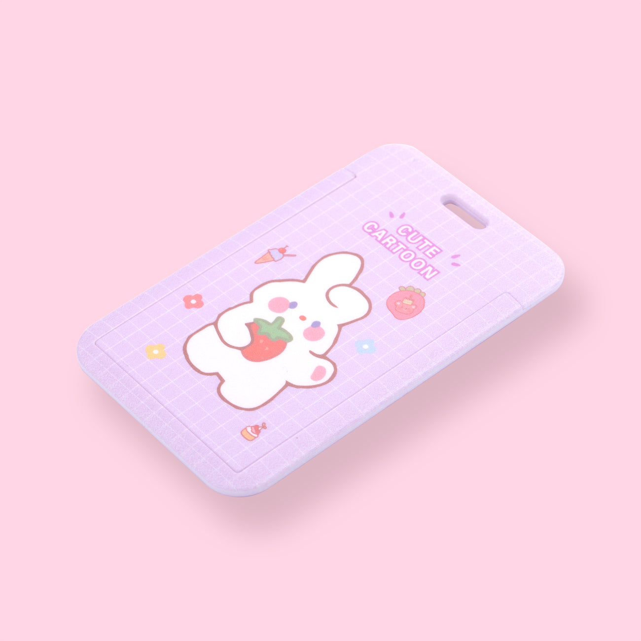 Cartoon Card Holder - Strawberry Bunny - Purple