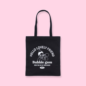 Cute Printed Stylish Tote Bag - Black - Stationery Pal