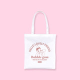 Cute Printed Stylish Tote Bag - White - Stationery Pal