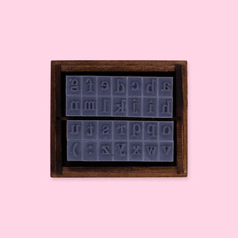 English Alphabet And Number Wood Stamp - Lower Case Letters - Stationery Pal