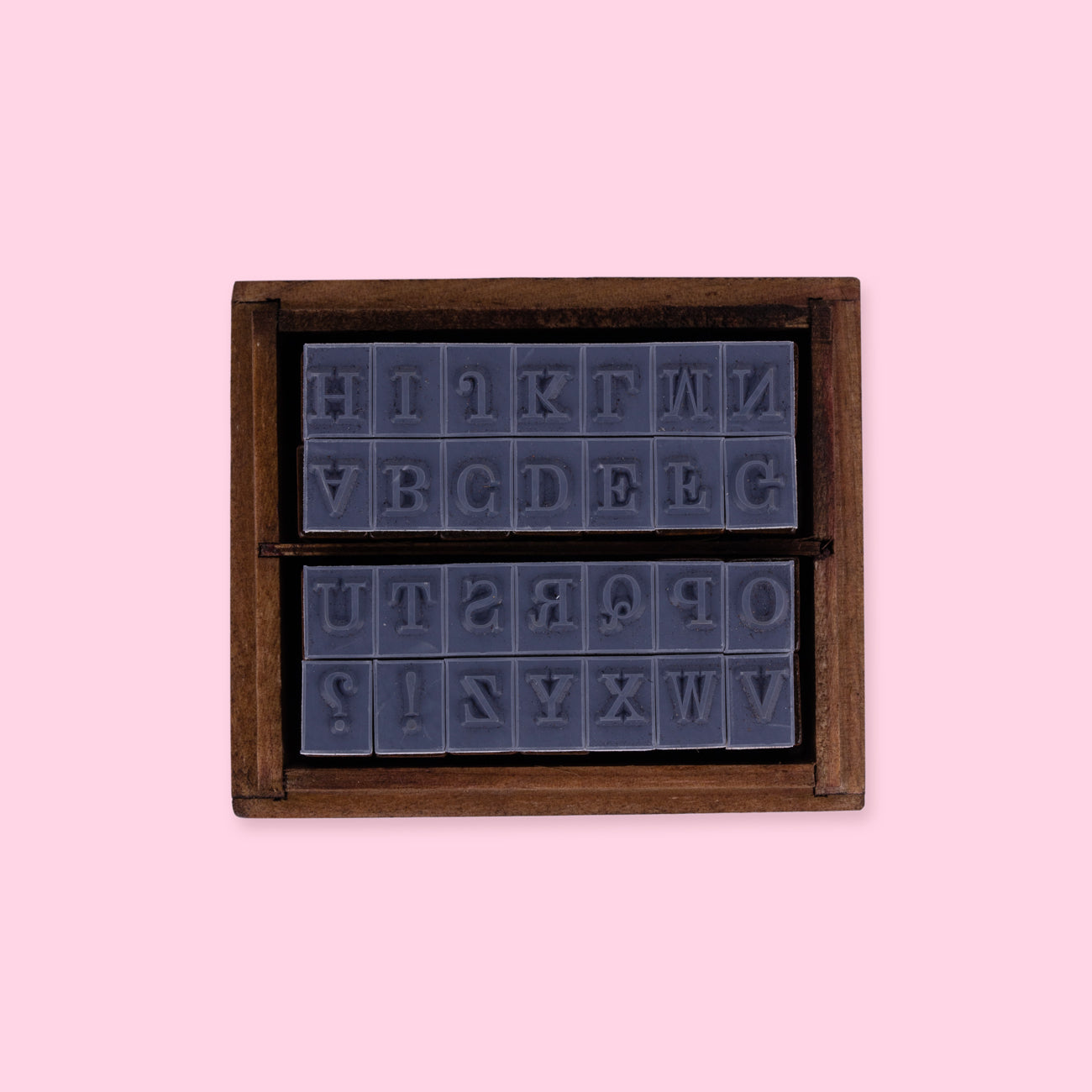 English Alphabet And Number Wood Stamp - Upper Case Letters - Stationery Pal