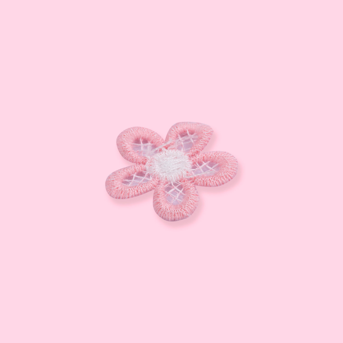 Junk Journal Embroidery Flower Applique - Pink