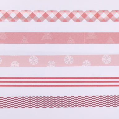 Geometric Pattern Washi Tape - Set of 5 - Pink