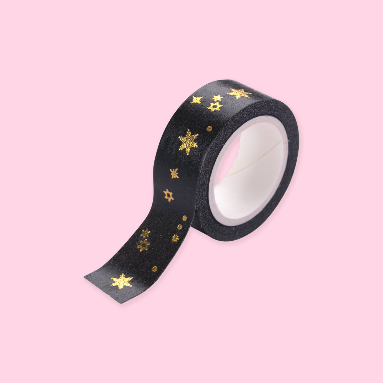 Star Foil Washi Tape - Black/ Gold Stars