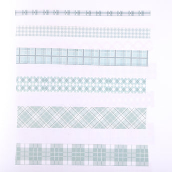 Grid Pattern Washi Tape - Set of 6 - Green - Stationery Pal