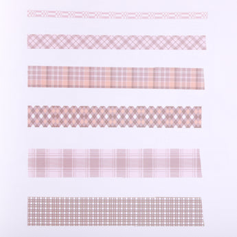 Grid Pattern Washi Tape - Set of 6 - Lilac - Stationery Pal