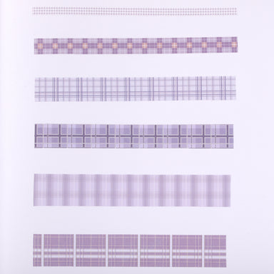 Grid Pattern Washi Tape - Set of 6 - Purple