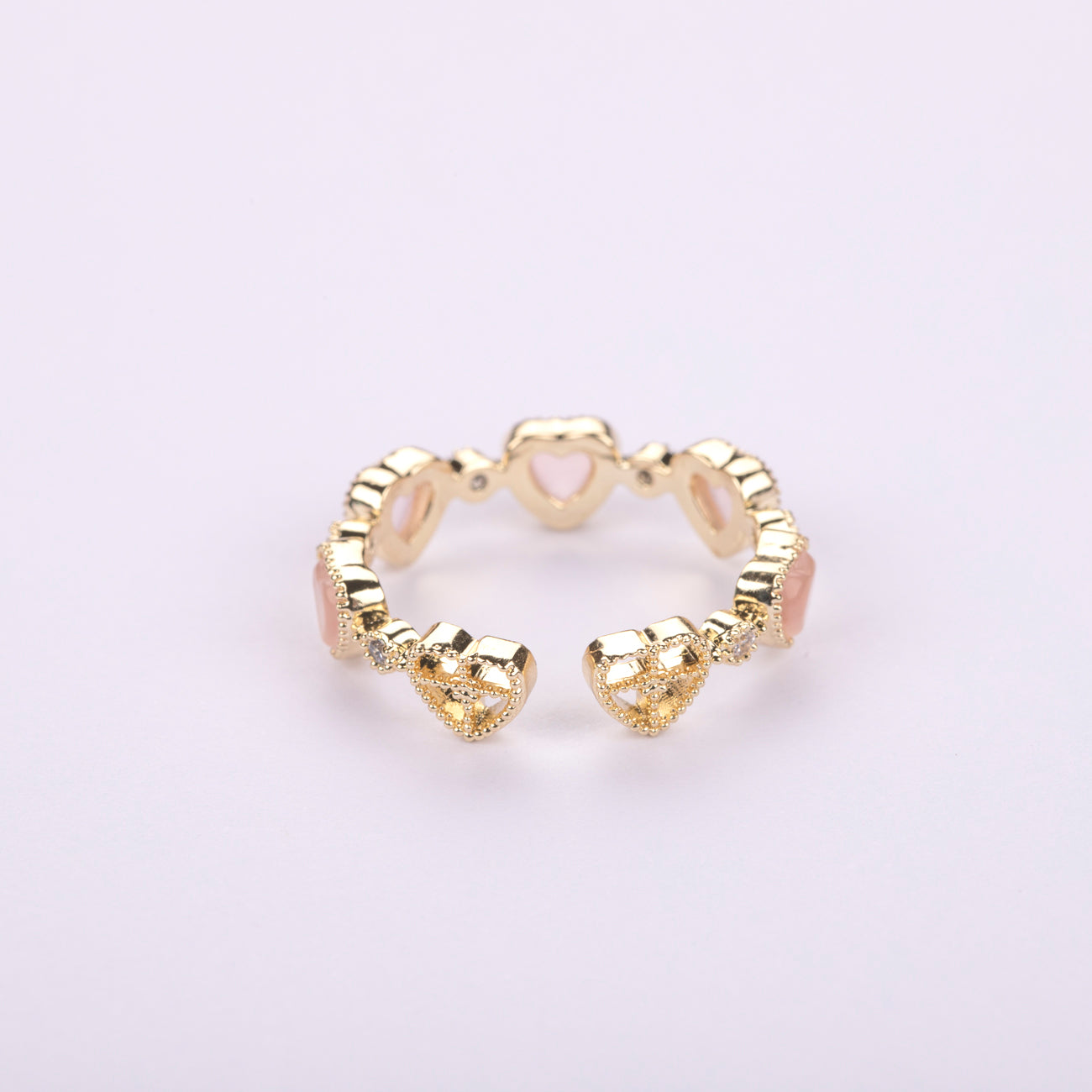 Heart Opal Metal Cuff Ring