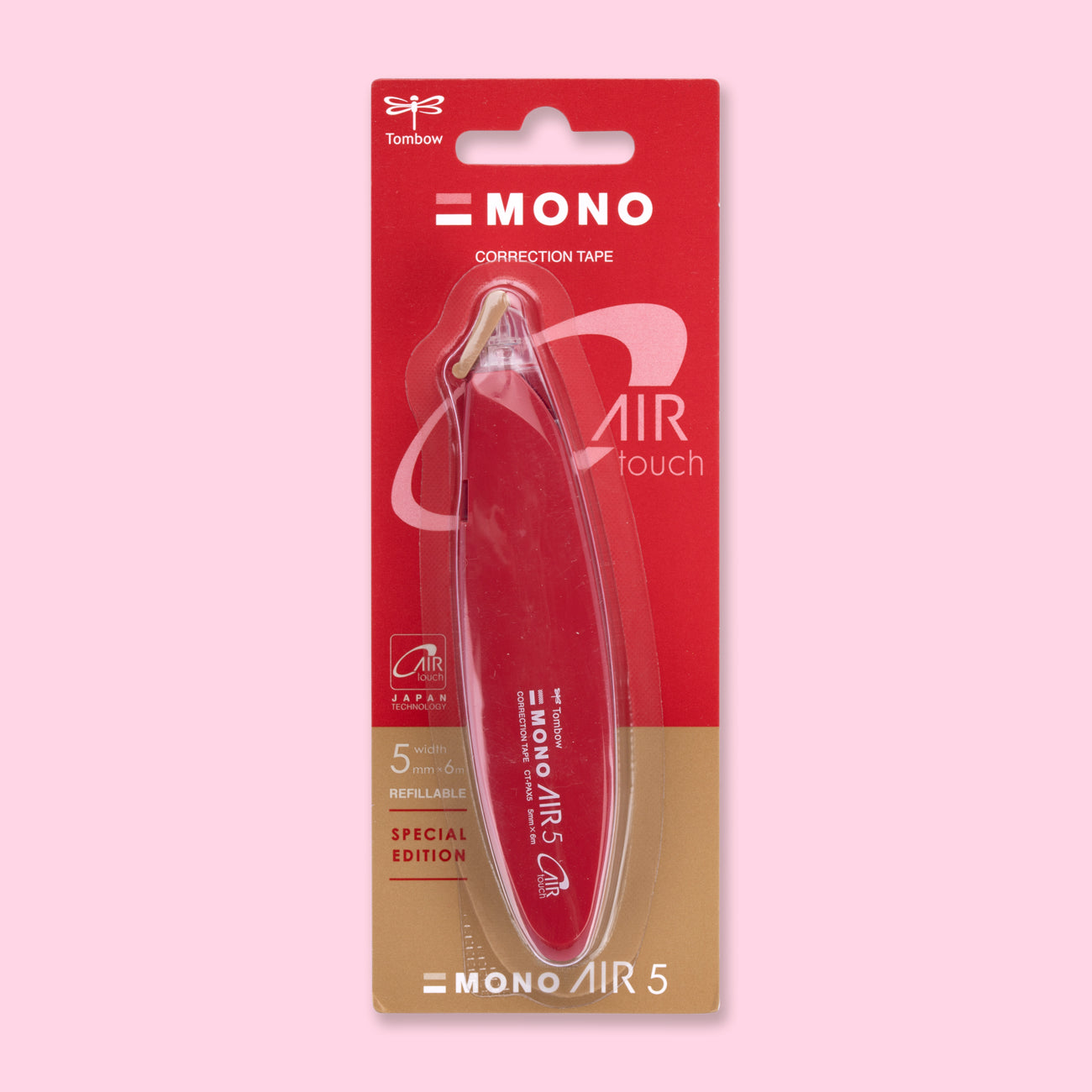 Tombow MONO Air 5 Pen Type Correction Tape - Burgundy