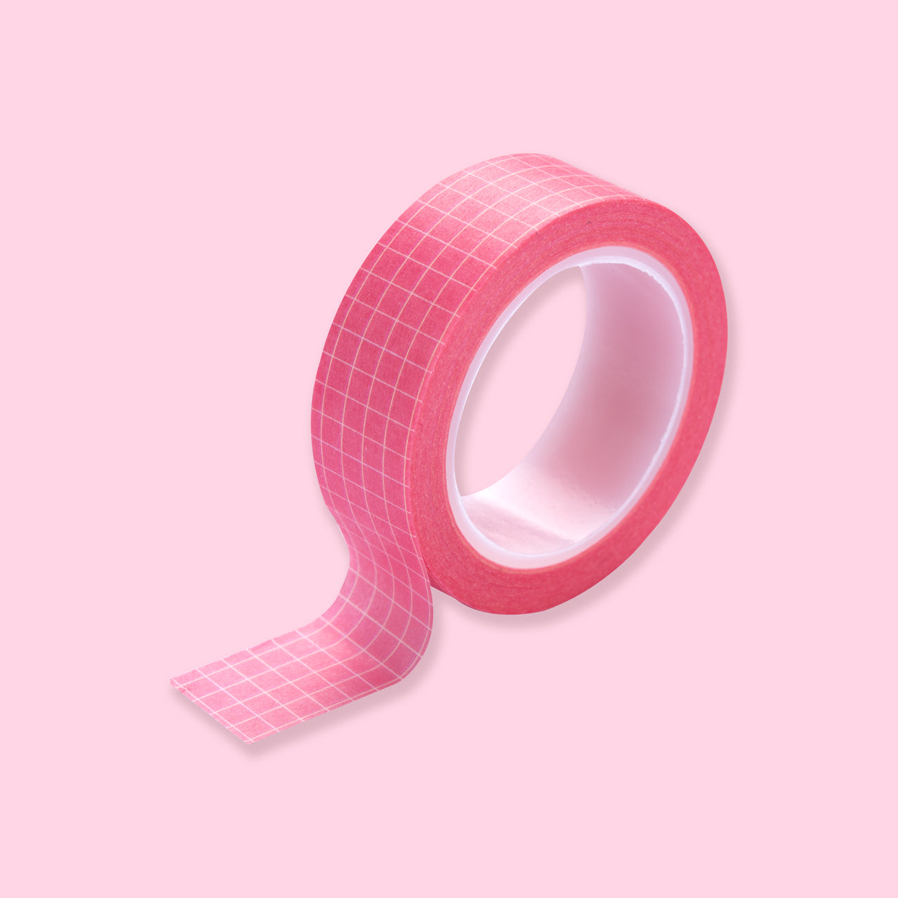 Solid Color Grid Washi Tape - Pink