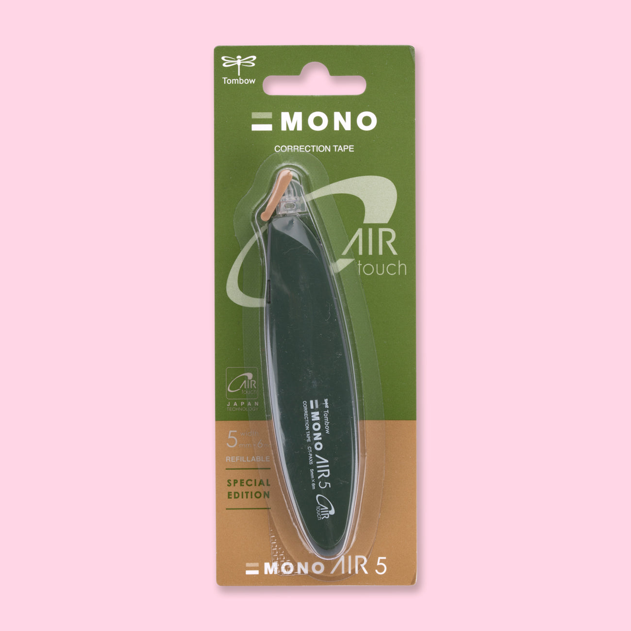 Tombow MONO Air 5 Pen Type Correction Tape - Dark Green