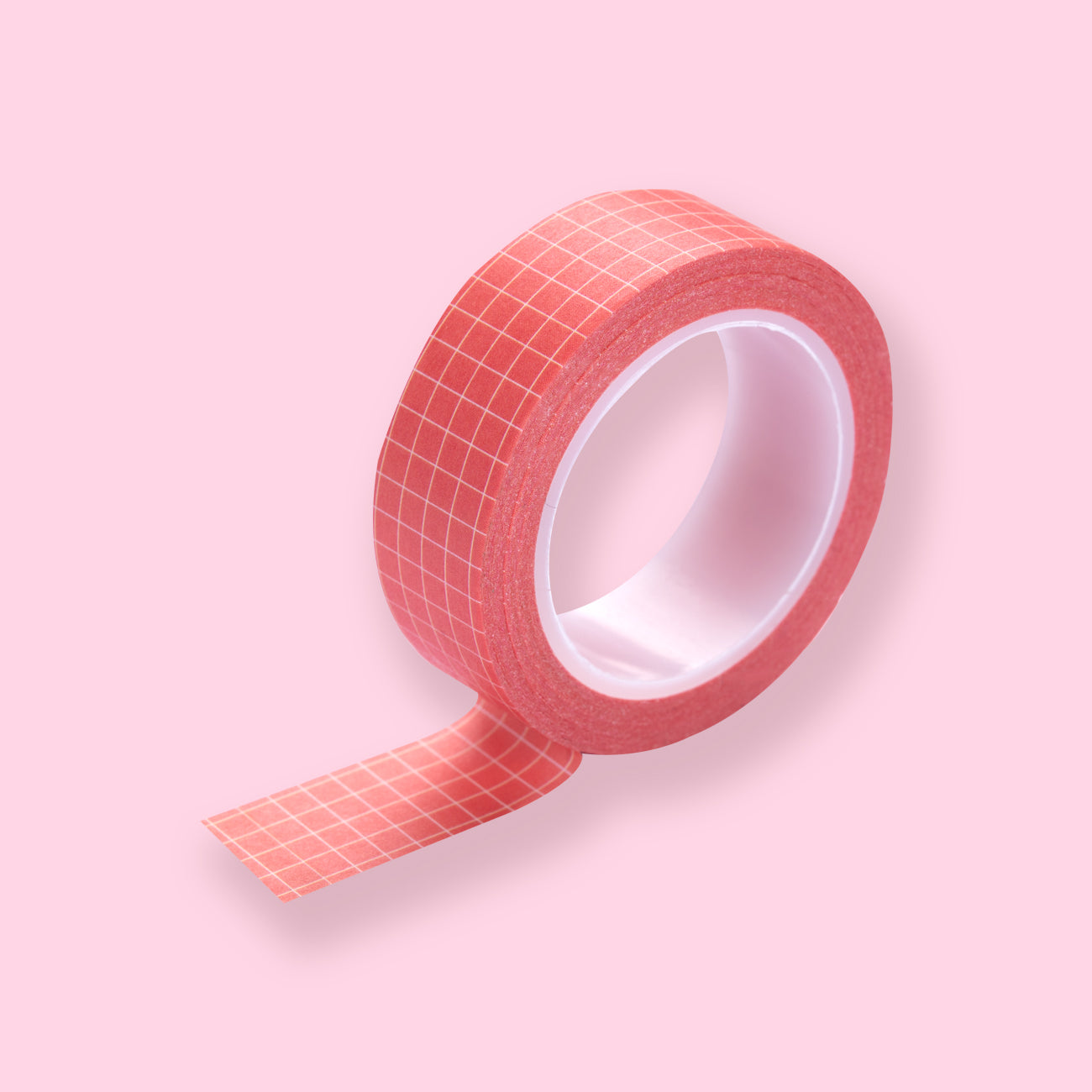 Solid Color Grid Washi Tape - Red