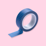 Solid Color Grid Washi Tape - Blue - Stationery Pal