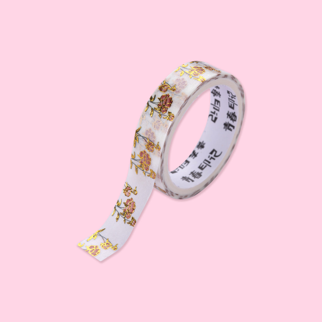 Gold Foil Japanese Retro Washi Tape - Set of 6 - Flower and Bird