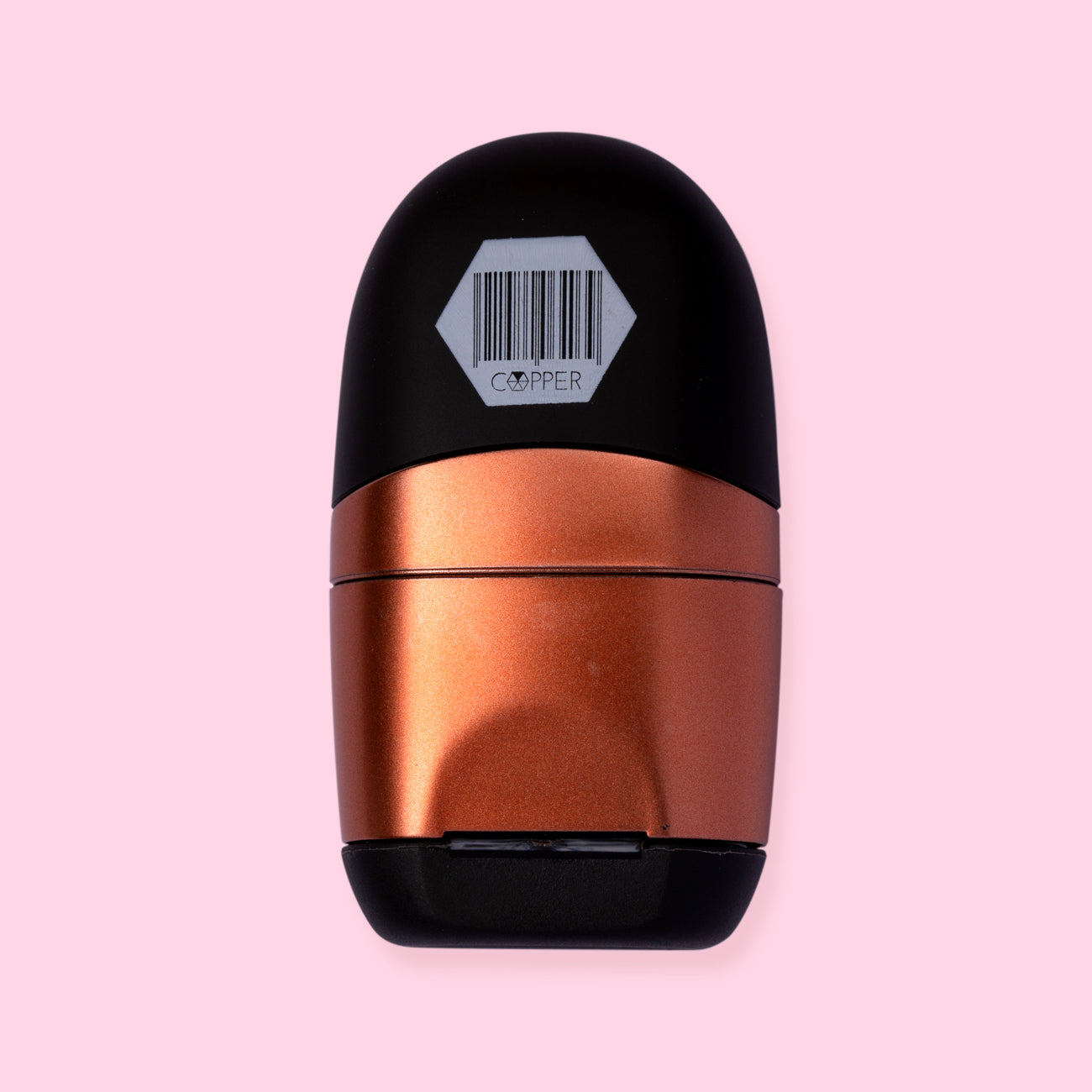 Milan Capsule Sharpener + Eraser Copper - Black