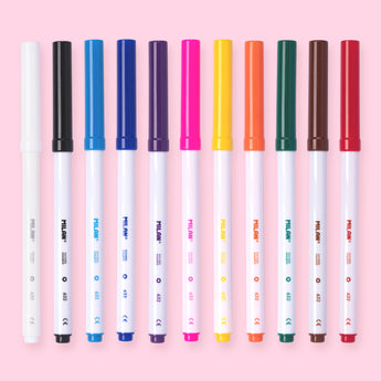 Milan Erasable Fibrepens - 11 Fibrepens + 1 Eraser