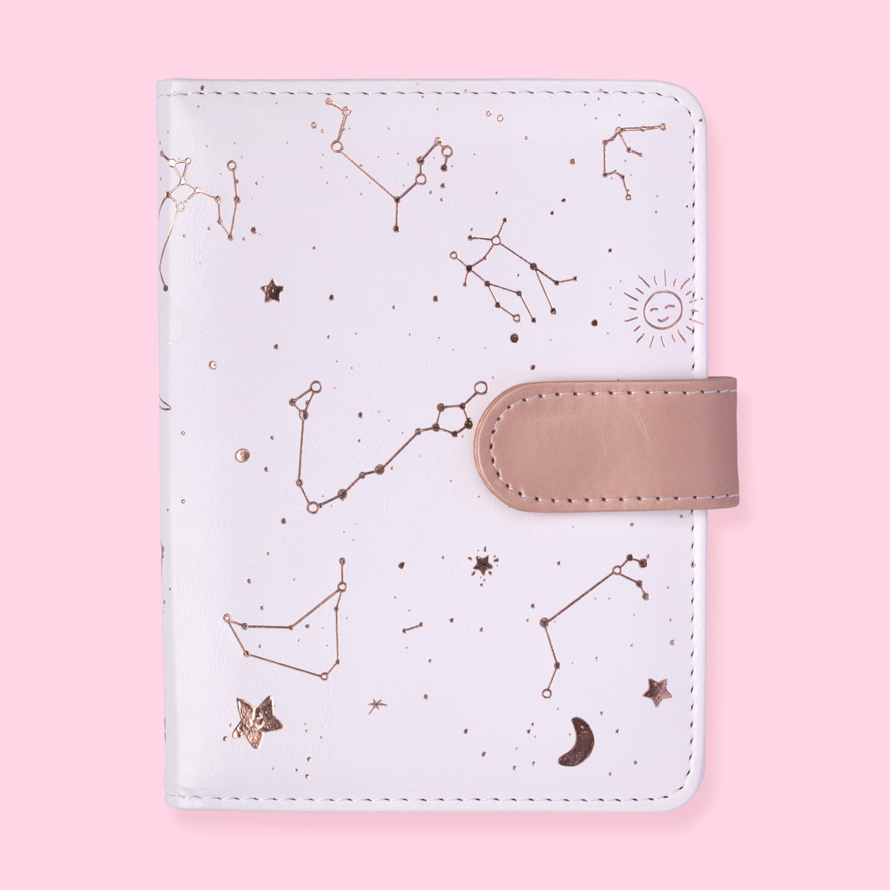 Leather Constellation Pattern Notebook - White