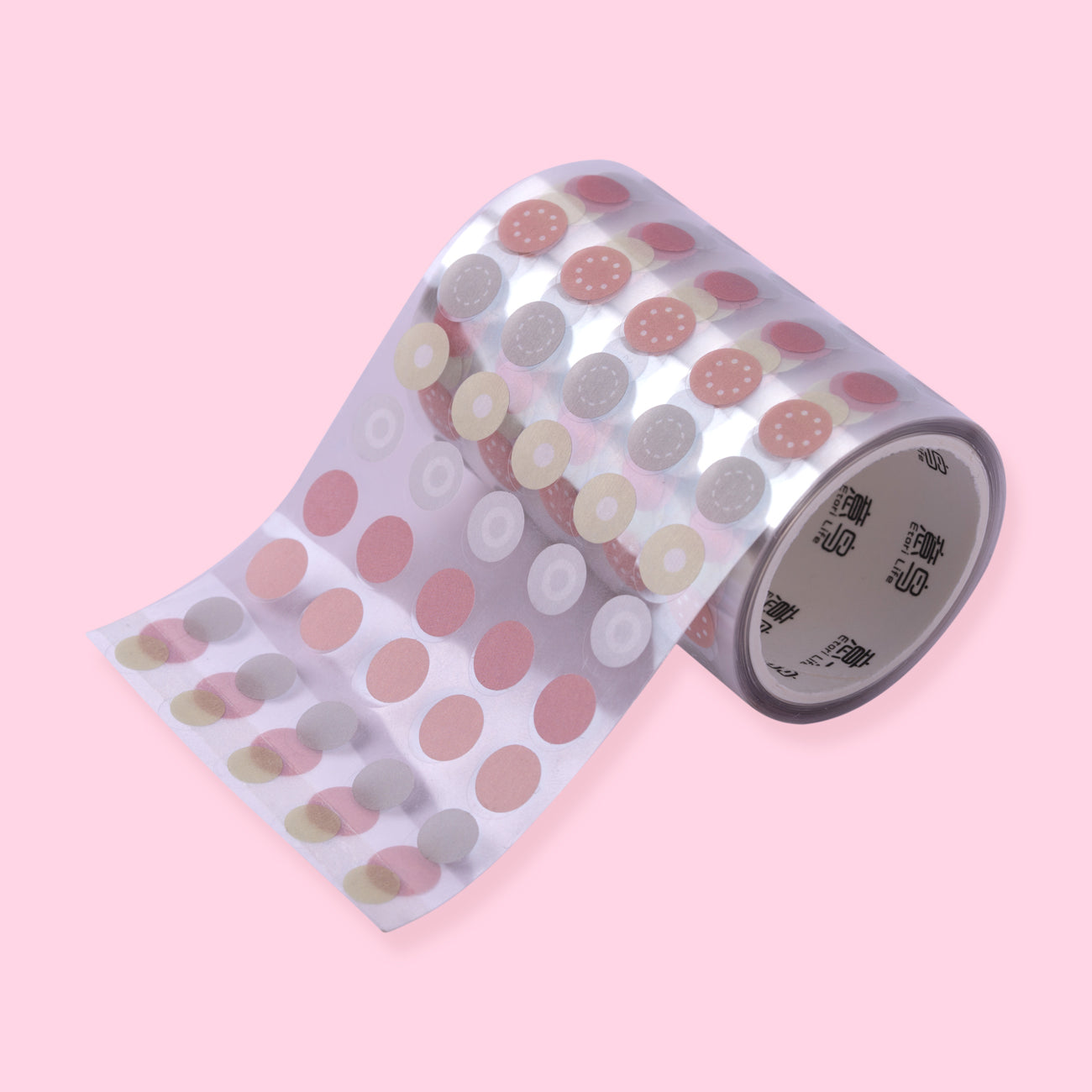 Polka Dot Washi Sticker - Pink & Gray