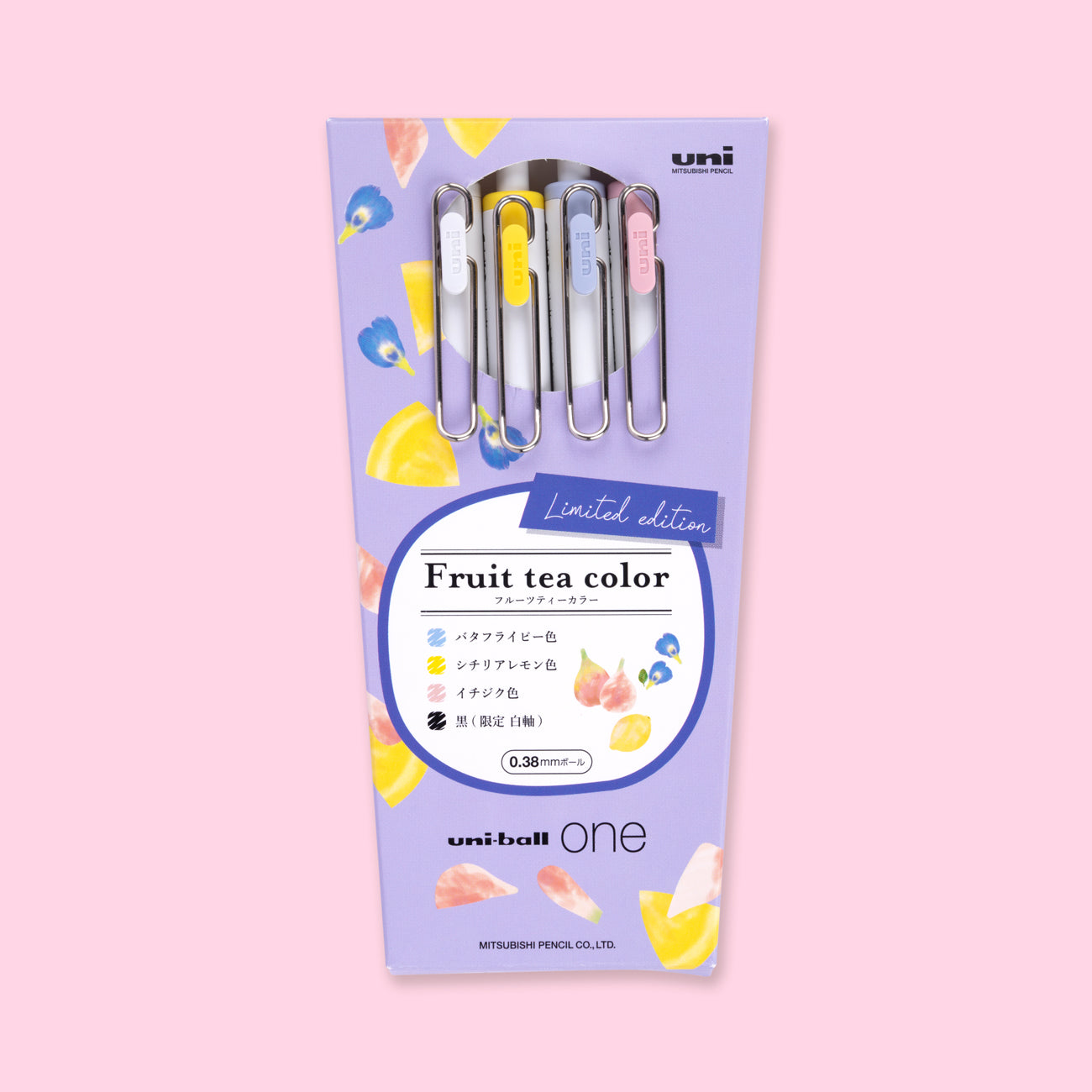 Uni-Ball One Gel Ink Ballpoint Pen Limited Edition - Fruit Tea Color - 0.38 mm - Relax Set