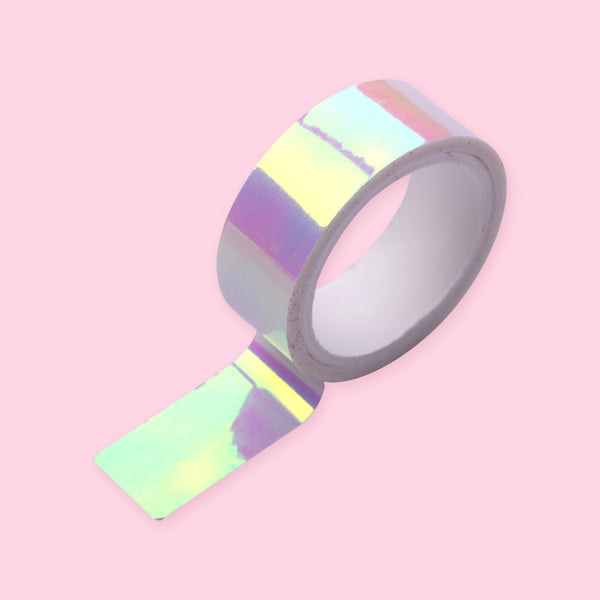 Iridescent Tape Holographic Tape Unicorn Tape Masking Shiny Tape Reflective  Tape (Iridescent White Tape)