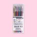 Pentel Hybrid Dual Metallic Gel Pen 1.0mm - 6 Color Set Glittering On White Paper