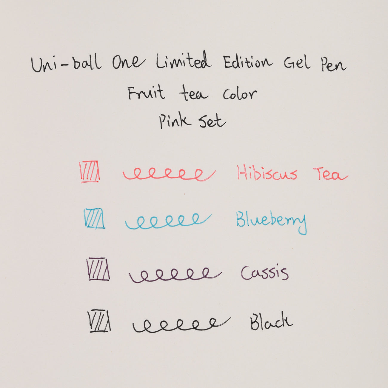 Uni-Ball One Gel Ink Ballpoint Pen Limited Edition - Fruit Tea Color - 0.38 mm - Recharge Set