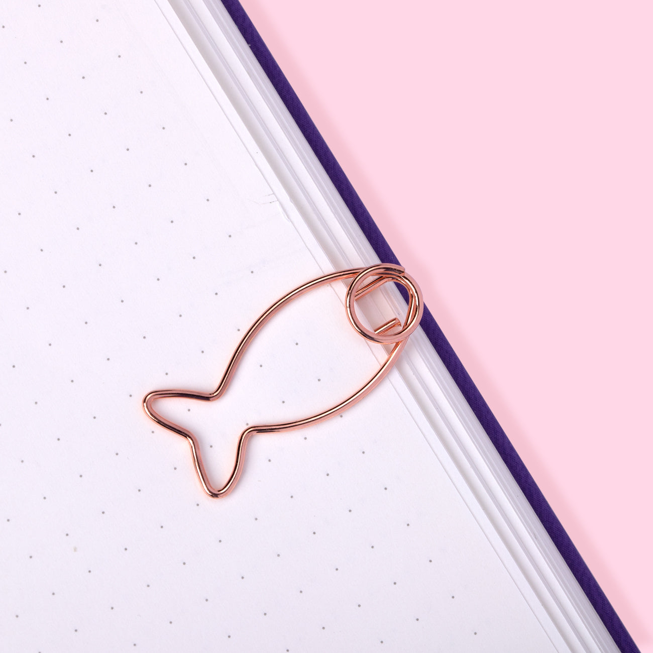 Fish Paper Clips - Rose Gold - Set of 8