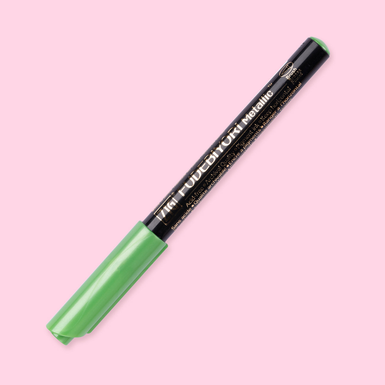 Kuretake Zig Fudebiyori Metallic Brush Pen - Light Green 128