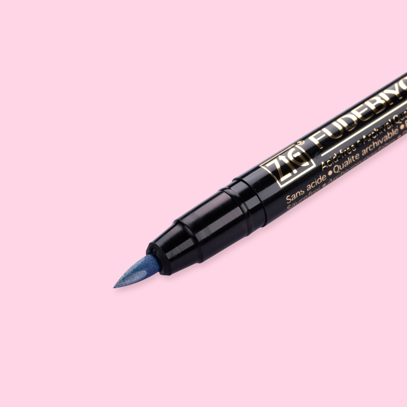 Kuretake Zig Fudebiyori Metallic Brush Pen - Blue 125