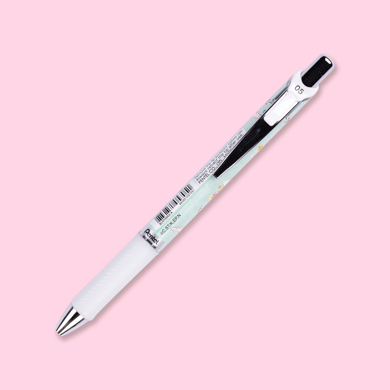 Pentel EnerGel x Cardcaptor Sakura Limited Edition Gel Pen - 0.5 mm - Black Ink - Pastel Lotus 