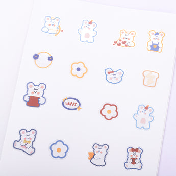 Transparent Bear Stickers - Stationery Pal