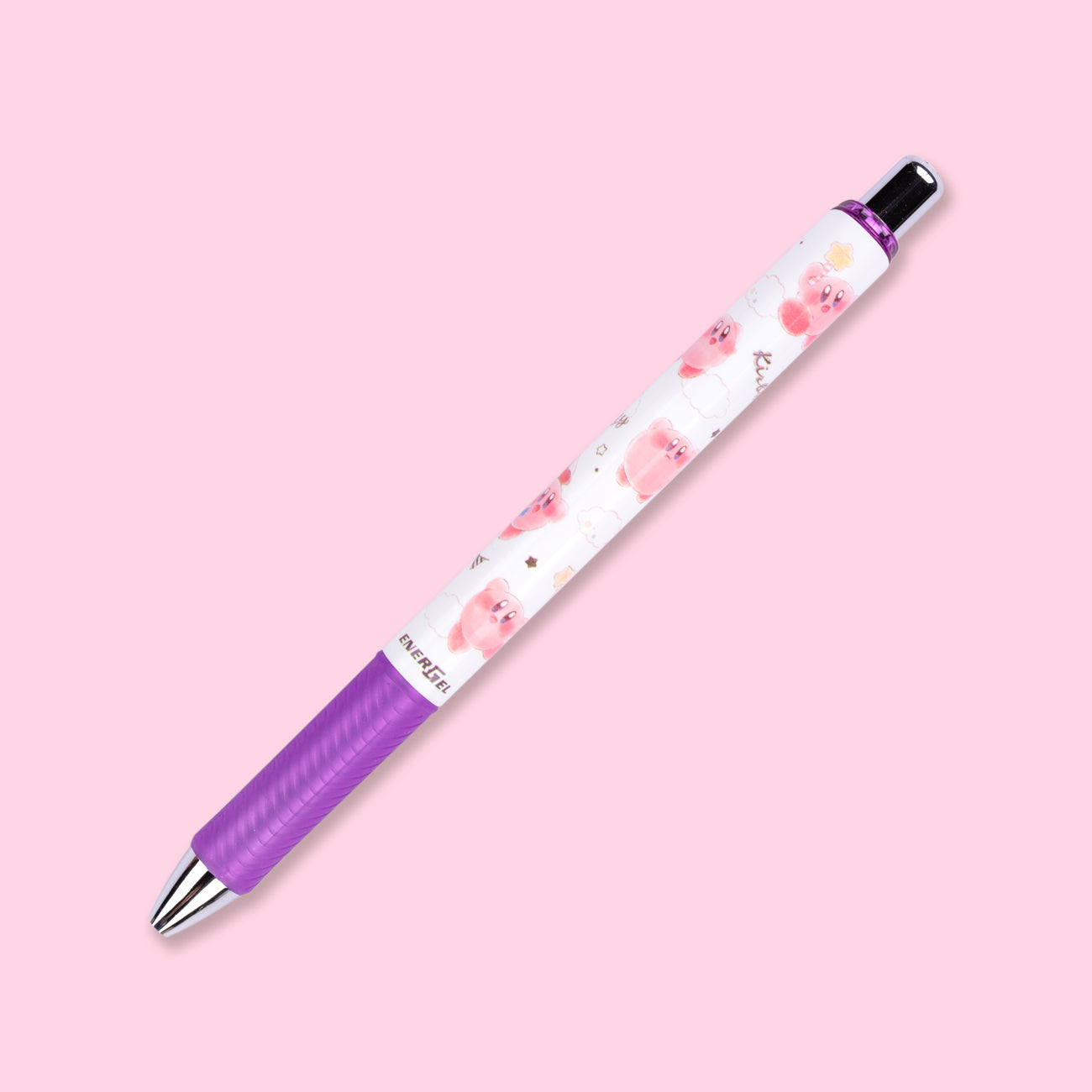 Pentel EnerGel Kirby Limited Edition Gel Pen - 0.5 mm - Black Ink - Purple Grip