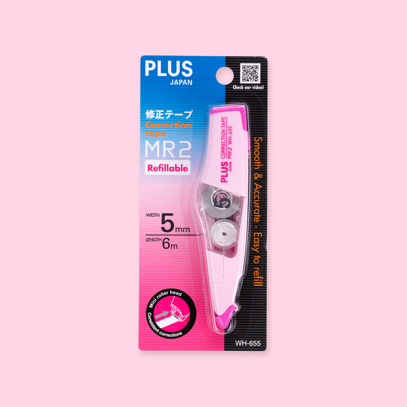 Plus Whiper MR2 Correction Tape Sweet Color Series - Peach