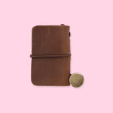 Mini Leather Notebook - Brown - Stationery Pal