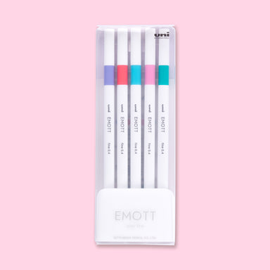 Uni Emott Ever Fine Marking Sign Pen - 0.4 mm - 5 Color Set - No.5 Candy Pop Color