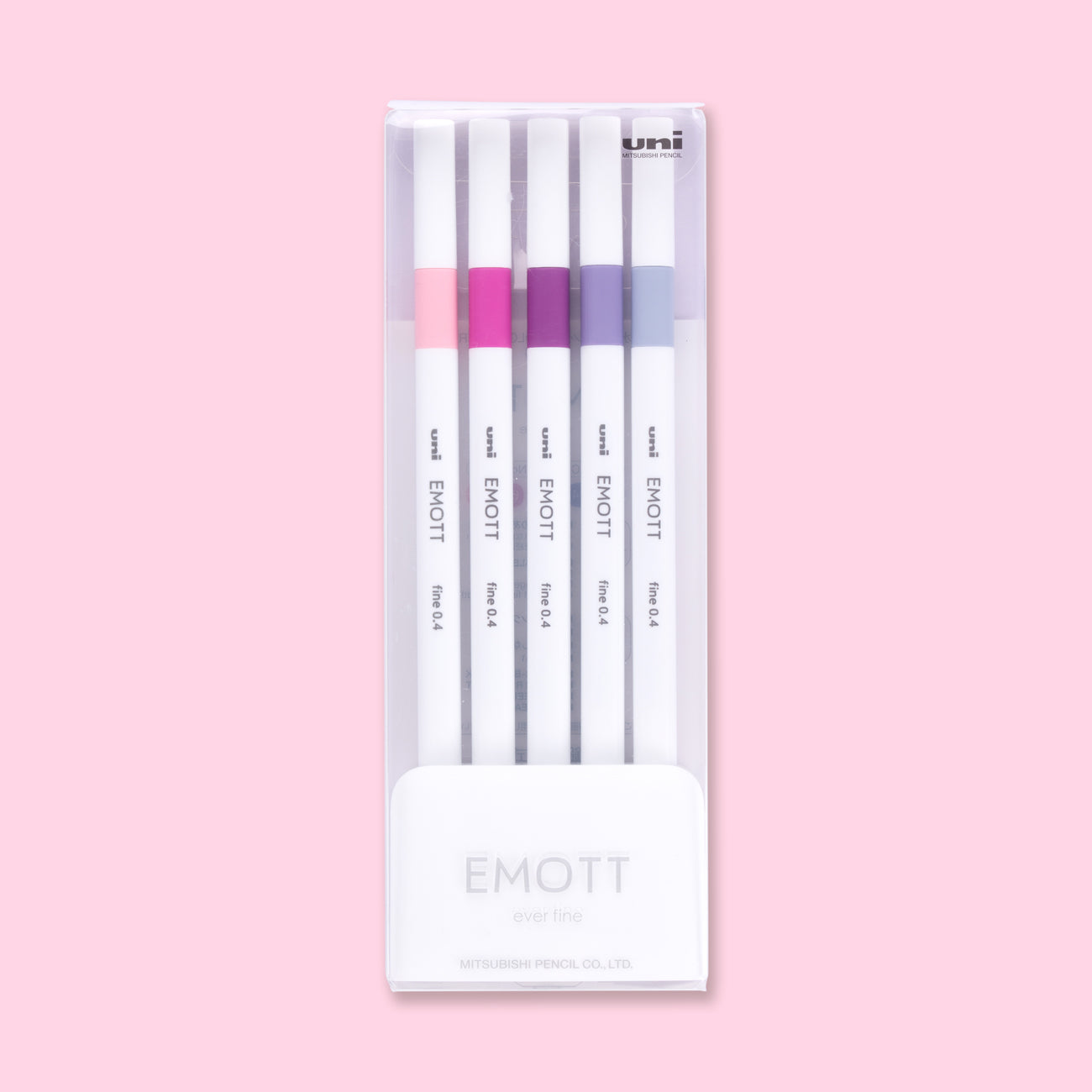 Uni Emott Ever Fine Marking Sign Pen - 0.4 mm - 5 Color Set - No.7 Floral color